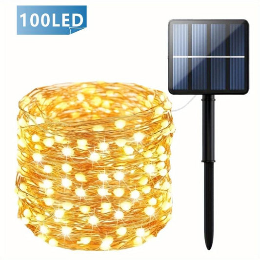 300 LED Solar String Lights Outdoor 31.7m Waterproof Copper Wire Fairy Lights