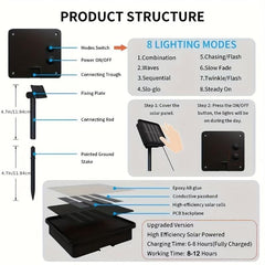 8 Modes Solar String Lights Outdoor Decoration Landscaping