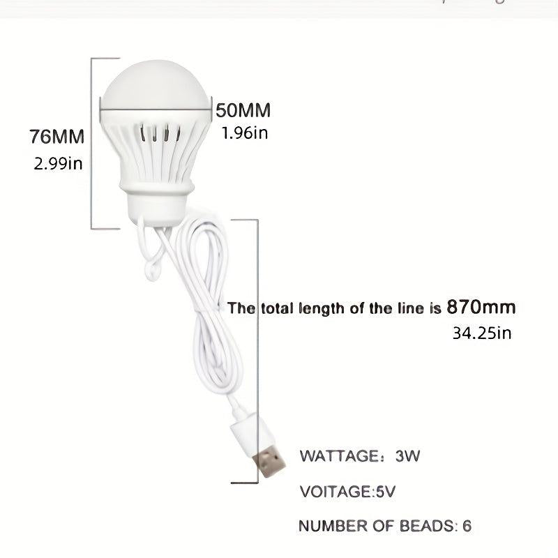 USB Lamp Bulb 5V Lantern LED USB Power Reading Book Light