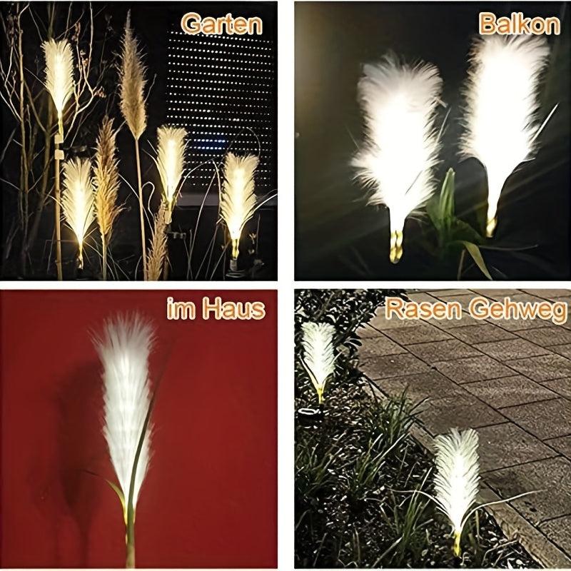 2pcs Solar Garden Lights Reeds LED Decorative Lights IP65 Waterproof