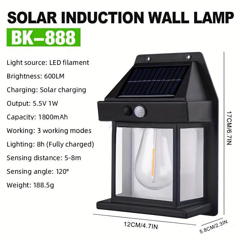 Solar Outdoor Wall Lamp Human Body Induction Tungsten Wall Lamp