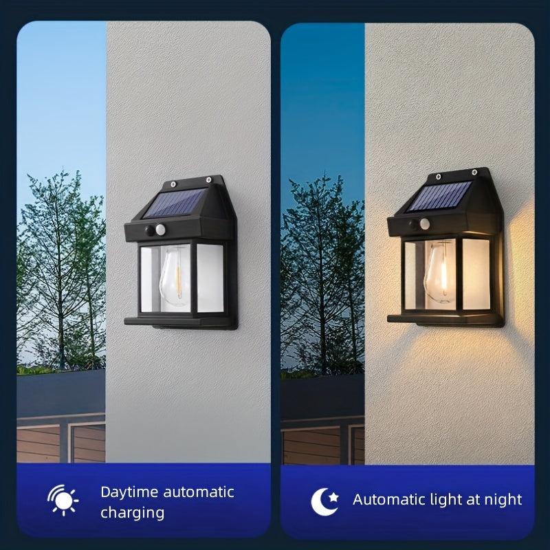 Solar Tungsten Wall Light Outdoor Waterproof Garden Headlight