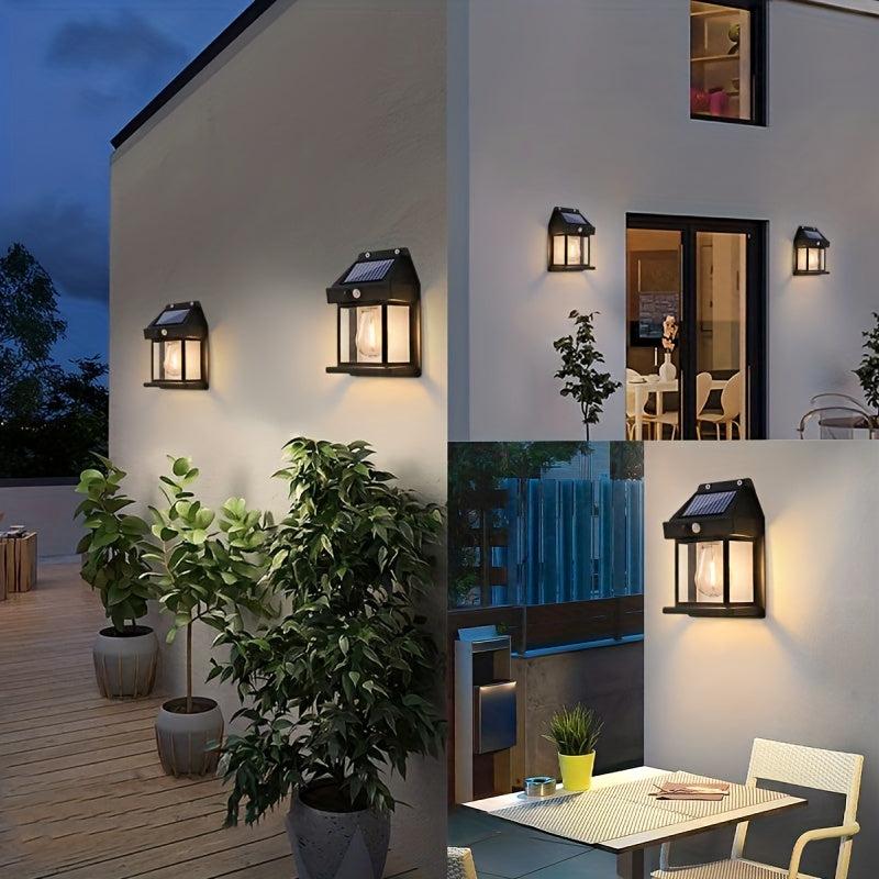 Solar Tungsten Wall Light Outdoor Waterproof Garden Headlight