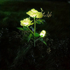Solar Garden Rose Light 3-Head Waterproof Stake Lights
