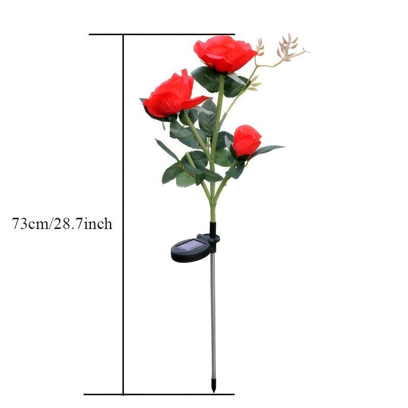 Solar Garden Rose Light 3-Head Waterproof Stake Lights