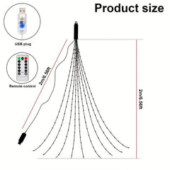 180LED Waterfall Tree Fairy Lights 9 Drop 200cm Outdoor Garland USB Plug