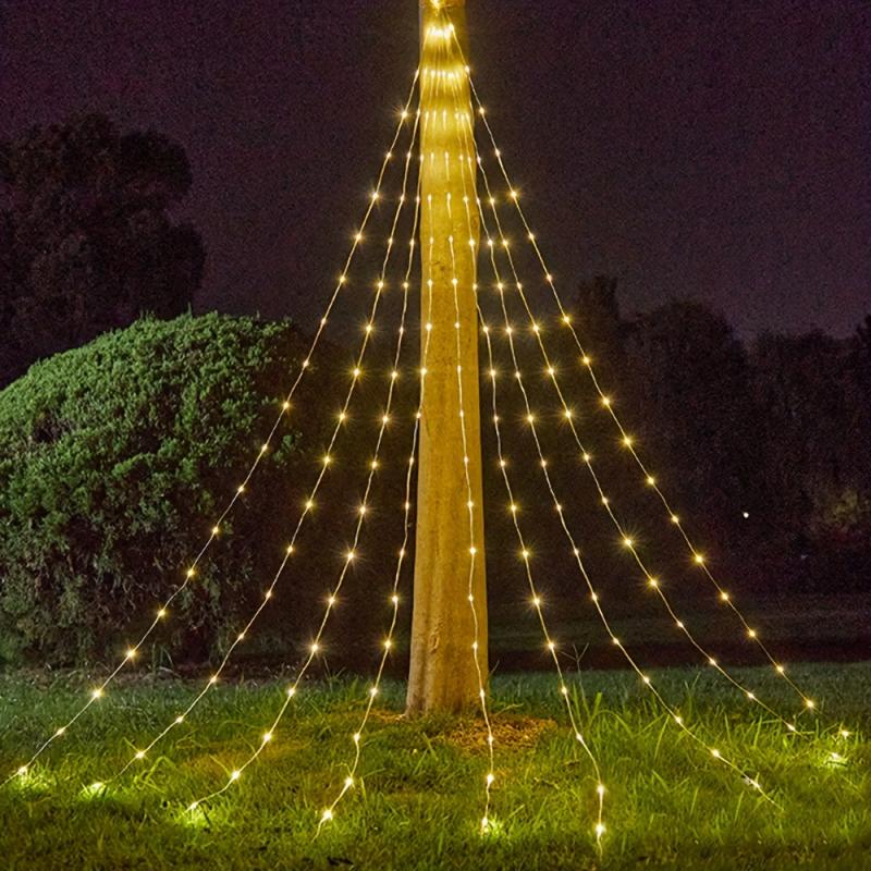 180LED Waterfall Tree Fairy Lights 9 Drop 200cm Outdoor Garland USB Plug