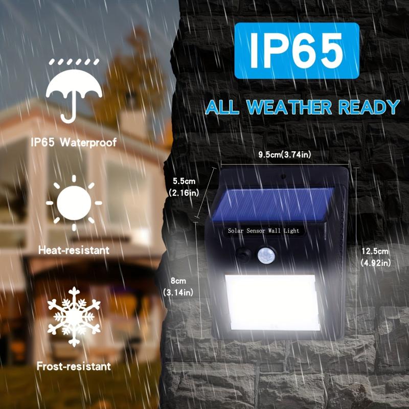 2pcs Motion Sensor Solar Light Waterproof Outdoor Garden Lights