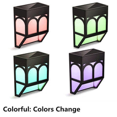 Solar Wall Lamp Vintage Deck Light Outdoor Waterproof Patio Garden Landscape