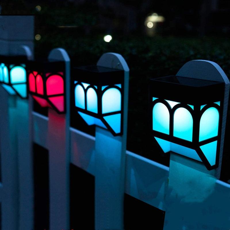 Solar Wall Lamp Vintage Deck Light Outdoor Waterproof Patio Garden Landscape