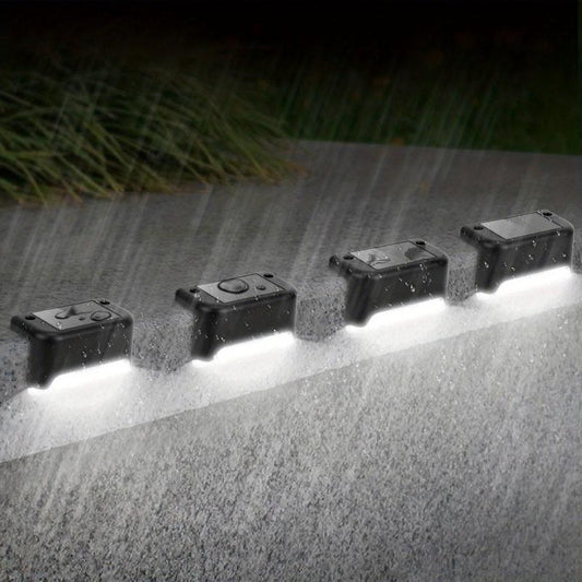 4pcs Outdoor Solar Stair Light Waterproof Garden Step Lamp Fence Pathway Yard