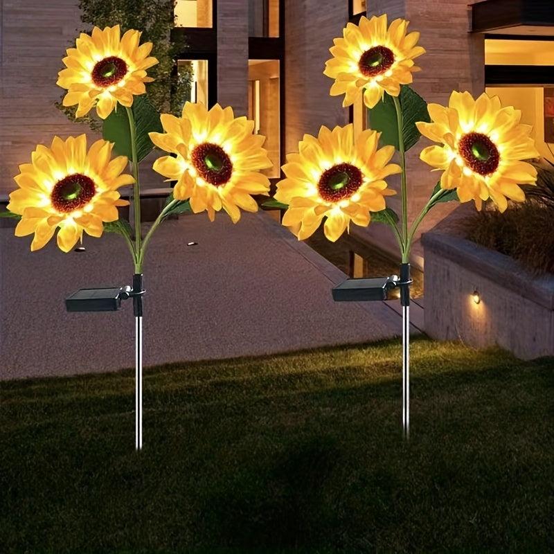 Solar Sunflower Stake Light Outdoor Waterproof LED Landscape Lights