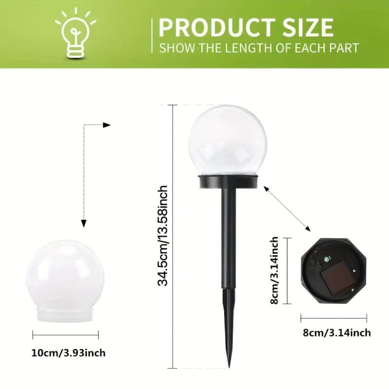 3 Pack Solar Garden Ball Light Outdoor Decorative Landscape Light