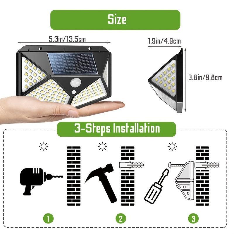 LED Solar Charging Wall Light Motion Sensor Outdoor Garden Light