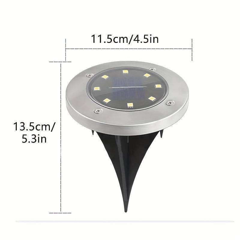 8LED Solar In Ground Lights for Lawns Yards Decks Walkways