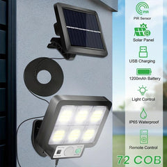 Solar Garden Light Motion Sensing IP65 Waterproof - Easy Installation