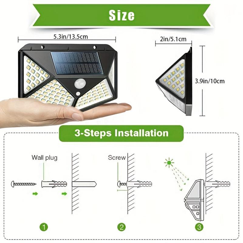 Solar Courtyard Wall Light Home Garden Waterproof LED Street Lights