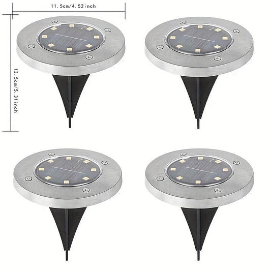 4pcs 8LED Solar Outdoor Ground Lamp for Landscape Walkway Yard