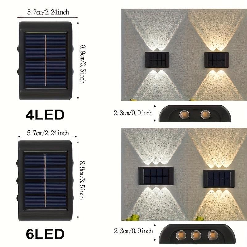 Solar Wall Lamp 6LED Outdoor Courtyard Wall Lamp Garden Decor Fence Wall Lamp