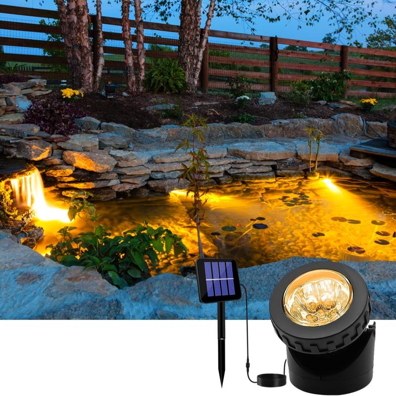Solar Spot Lights Outdoor LED Waterproof Pond Light Solar Spotlight