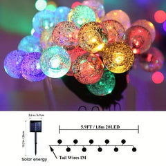 200LED Bubbles Crystal Globe Solar String Lights Waterproof Solar Outdoor Lights