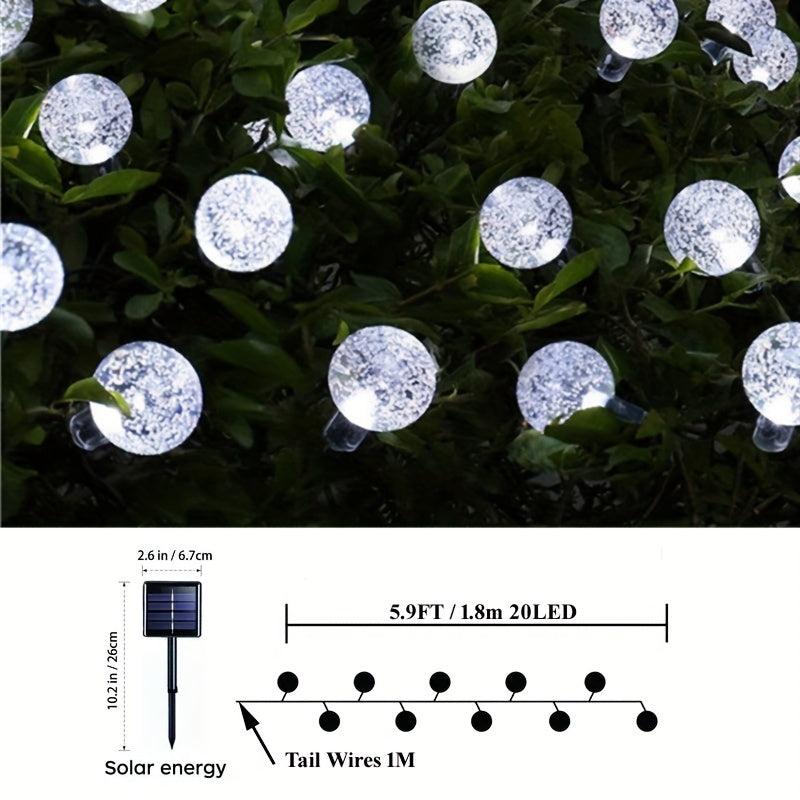 200LED Bubbles Crystal Globe Solar String Lights Waterproof Solar Outdoor Lights