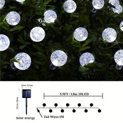 200LED Bubbles Crystal Globe Solar String Lights Waterproof Solar Outdoor Lights