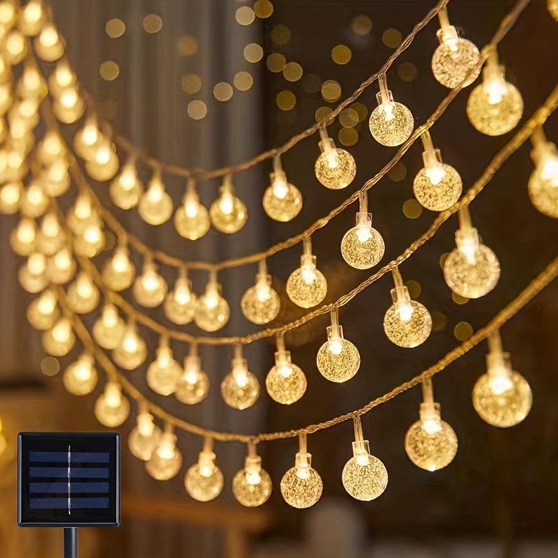 200LED Bubbles Crystal Globe Solar String Lights Waterproof Solar Outdoor Lights