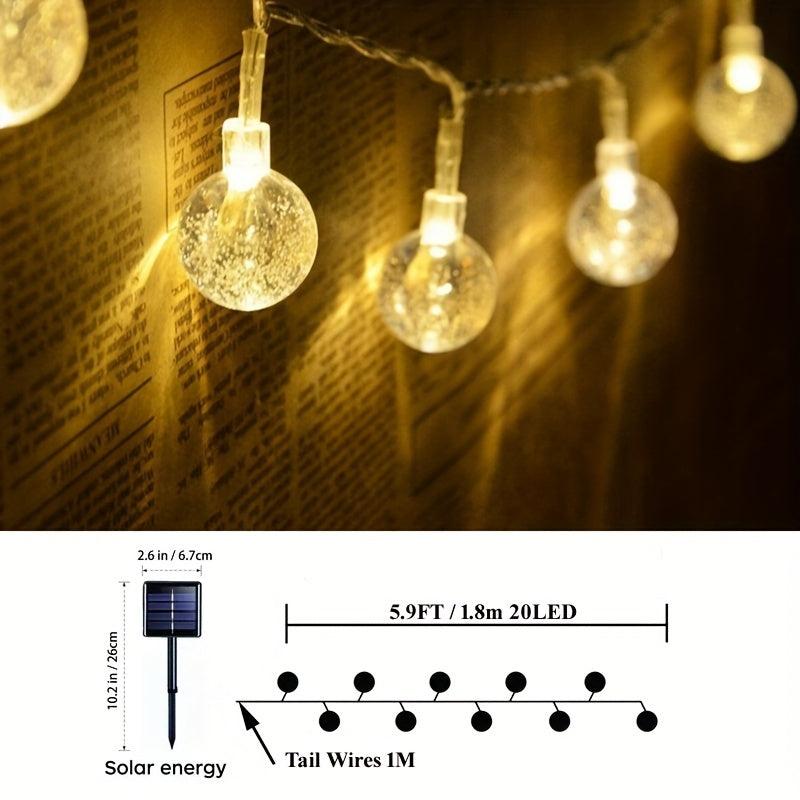 200LED Bubbles Crystal Globe Solar String Lights Waterproof Solar Outdoor Lights