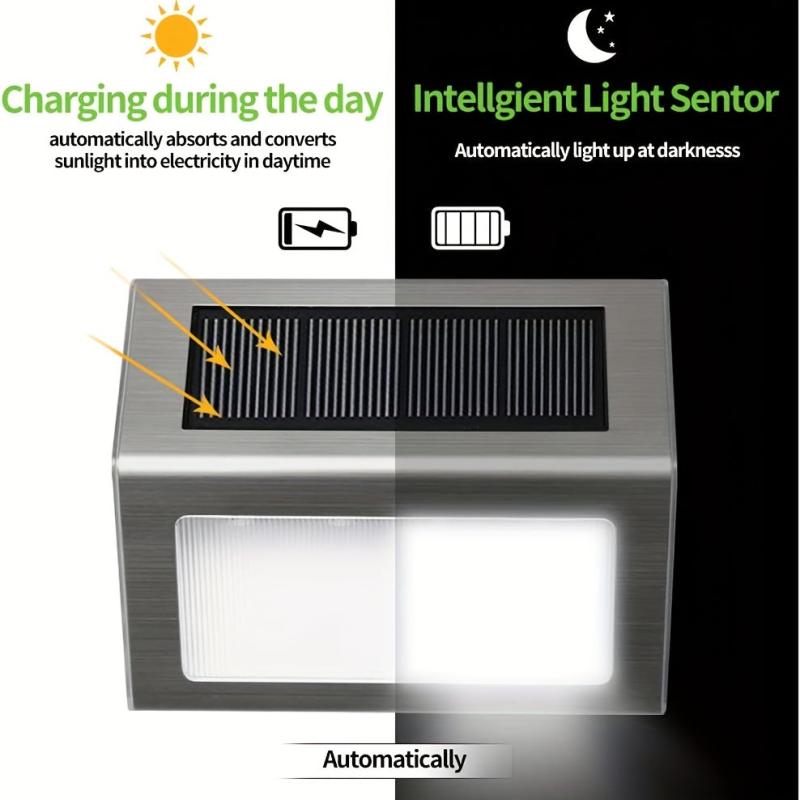 Waterproof Solar Step Lights Outdoor Fence Lighting