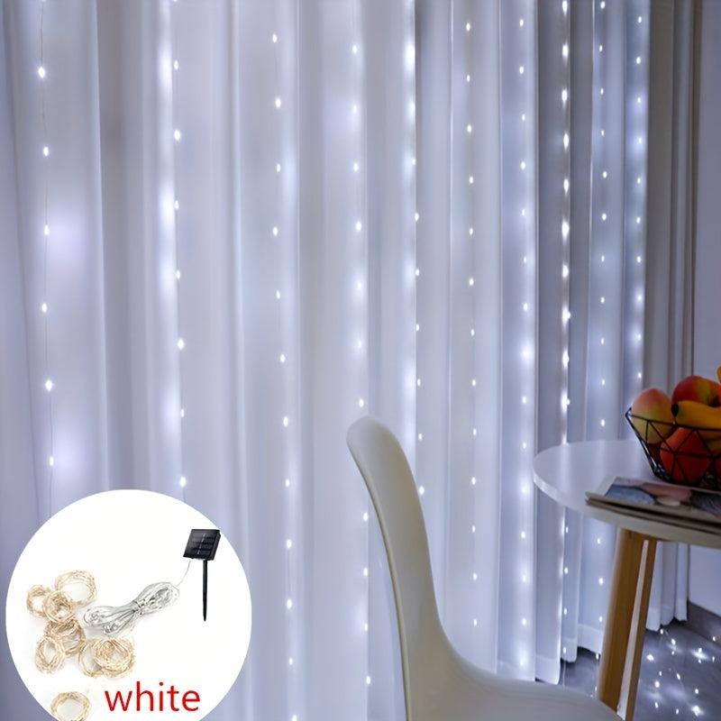 Solar Garland Curtain Lights For Window Waterproof Outdoor