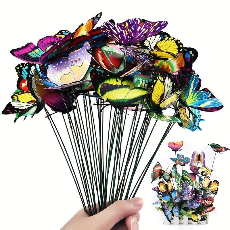 25pcs Luminous Butterfly Stake Yard Sign Garden Decor Halloween Fall Decor