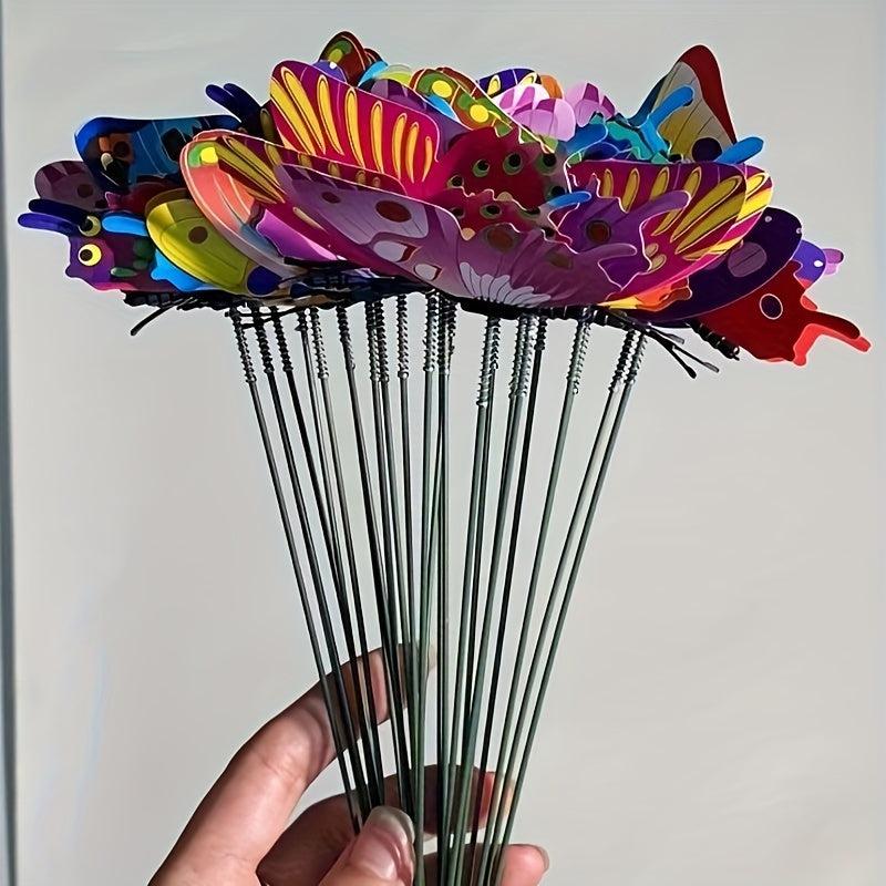 25pcs Luminous Butterfly Stake Yard Sign Garden Decor Halloween Fall Decor