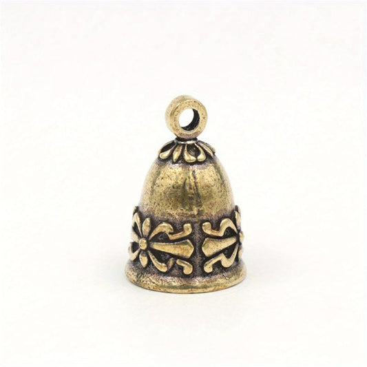 Vintage Brass Bell Pendant Keyring Garden Patio Decoration
