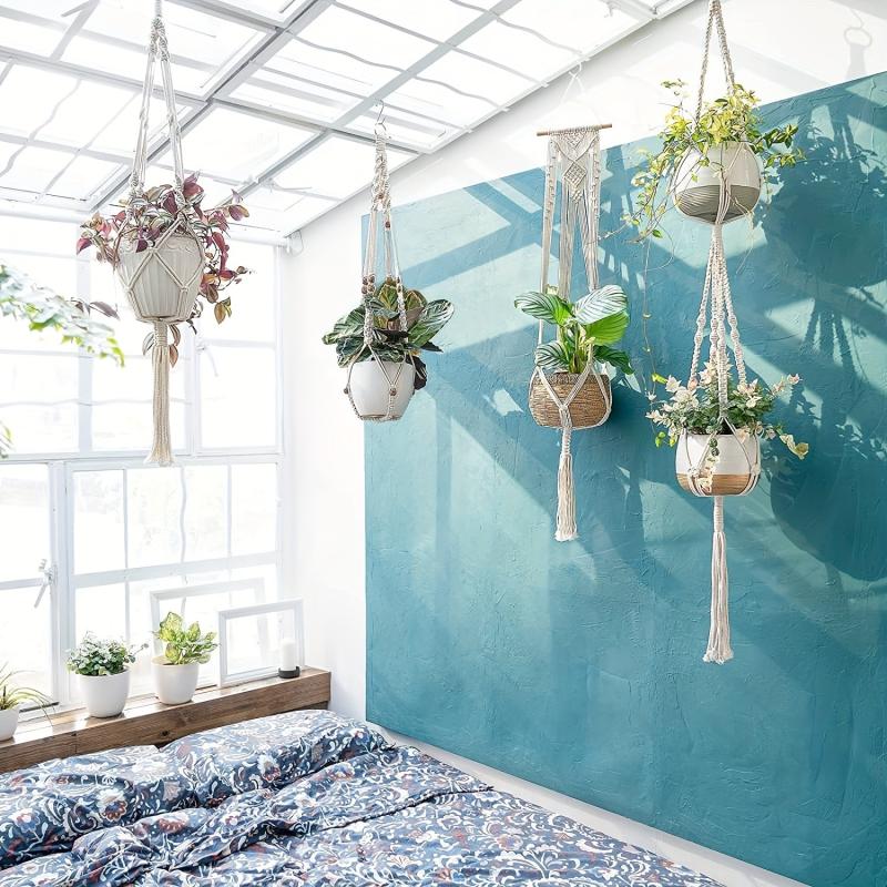 Macrame Hanging Planters Flower Pot Holder Hand Woven Plant Hanger