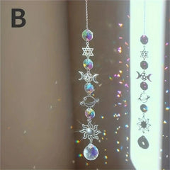 Crystal Wind Chimes Home Garden Decoration Moon Sun Catcher Prism Pendant
