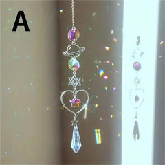 Crystal Wind Chimes Home Garden Decoration Moon Sun Catcher Prism Pendant