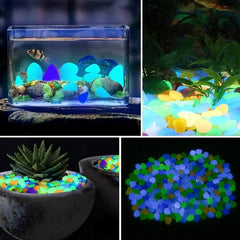 100pcs Glow In The Dark Pebbles for Magical Garden Aquarium Decoration