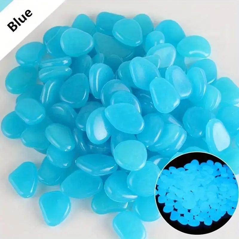 100pcs Glow In The Dark Pebbles for Magical Garden Aquarium Decoration