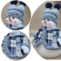 Christmas Fabric Snowman Doll Window Set Ornament Decoration