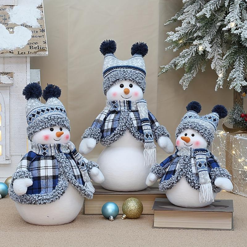 Christmas Fabric Snowman Doll Window Set Ornament Decoration