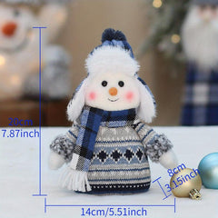 Christmas Fabric Snowman Doll Window Set Ornament Decoration