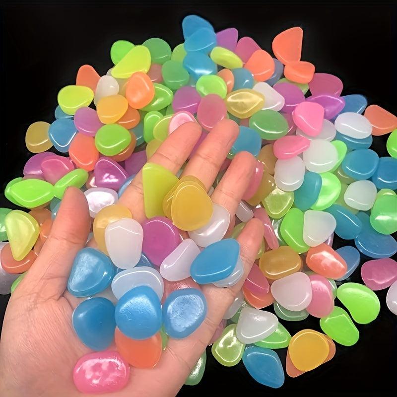 100pcs Glow in the Dark Pebbles for Magical Garden Landscaping