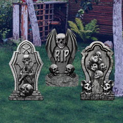 3pcs Halloween Skull Tombstone Courtyard Insert