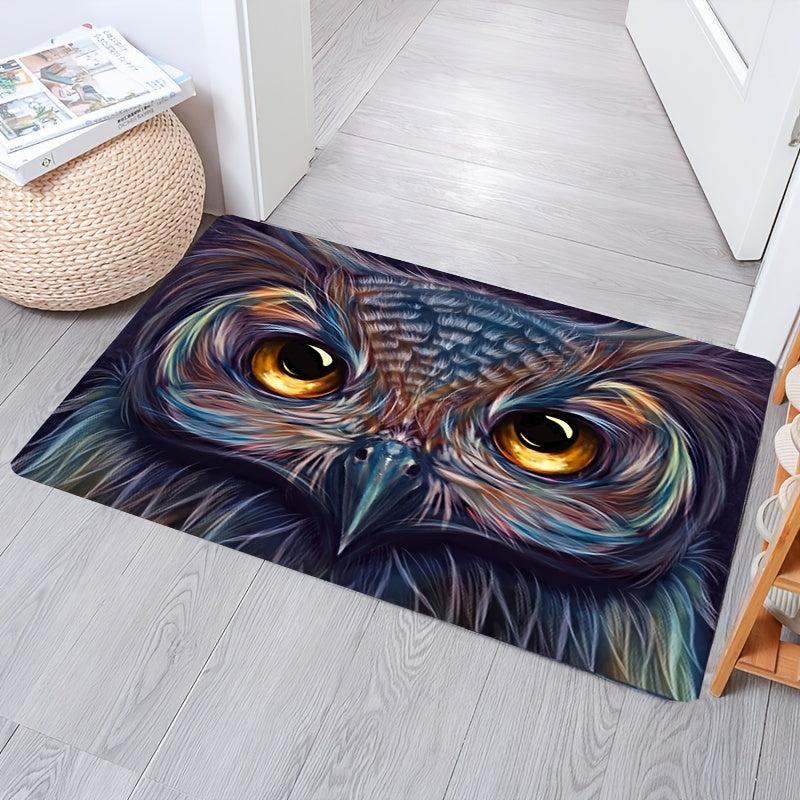 Owl Print Decorative Door Mat - Anti Slip Indoor Floor Rug
