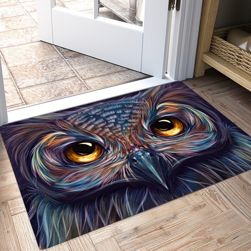 Owl Print Decorative Door Mat - Anti Slip Indoor Floor Rug