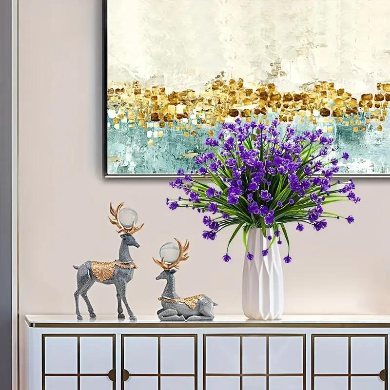 8pcs UV Resistant Artificial Flower Bunch for Outdoor and Indoor Decor