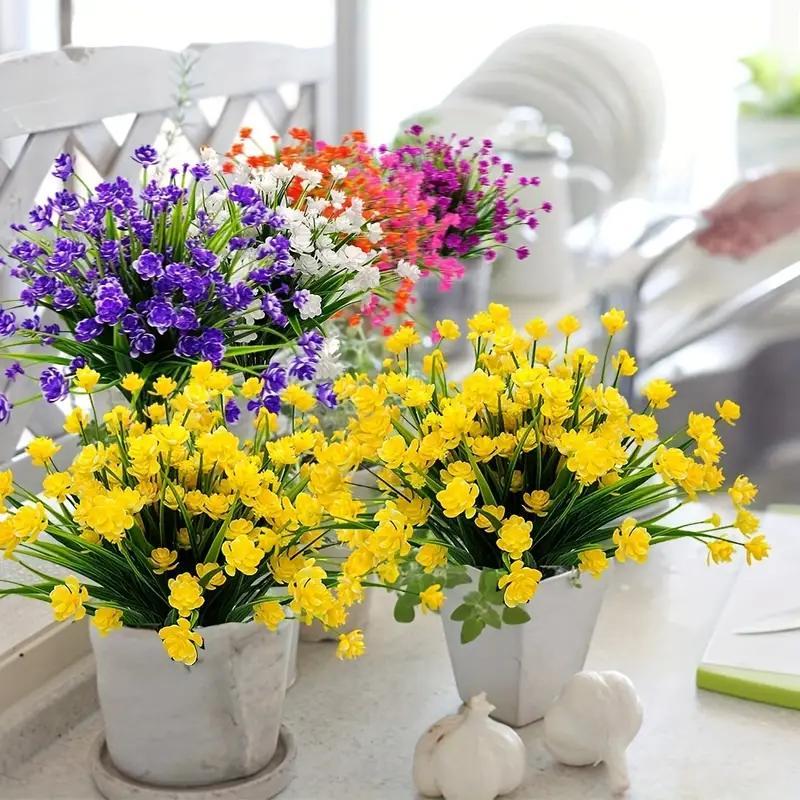 8pcs UV Resistant Artificial Flower Bunch for Outdoor and Indoor Decor
