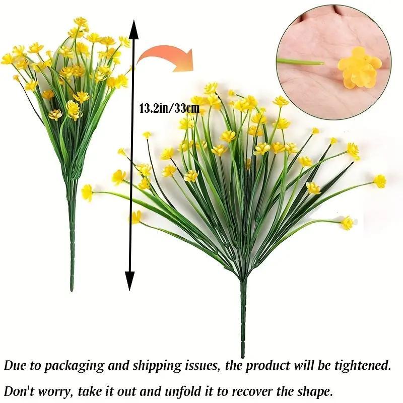 8pcs UV Resistant Artificial Flower Bunch for Outdoor and Indoor Decor