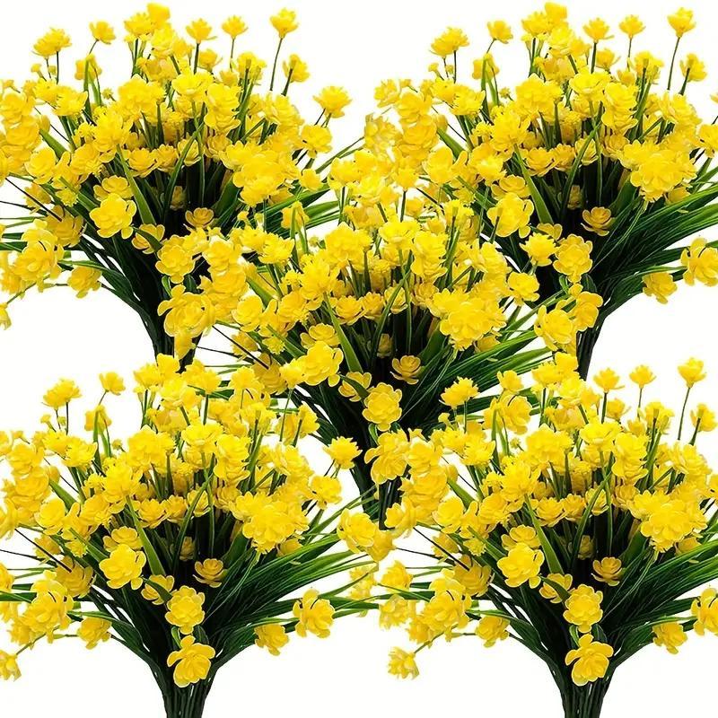 8pcs UV Resistant Artificial Flower Bunch for Outdoor and Indoor Decor